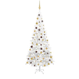 Árbol de Navidad artificial con luces y bolas blanco 240 cm de vidaXL, Arboles de navidad - Ref: Foro24-3077496, Precio: 118,...