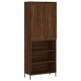 Aparador alto madera contrachapada marrón roble 69,5x34x180 cm de vidaXL, Aparadores - Ref: Foro24-3200080, Precio: 143,99 €,...