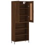 Aparador alto madera contrachapada marrón roble 69,5x34x180 cm de vidaXL, Aparadores - Ref: Foro24-3200080, Precio: 143,99 €,...