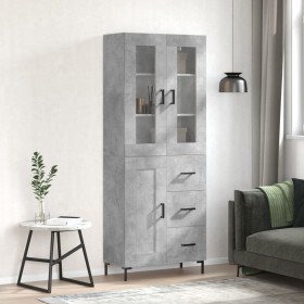 Aparador alto madera contrachapada gris hormigón 69,5x34x180 cm de vidaXL, Aparadores - Ref: Foro24-3198661, Precio: 177,99 €...