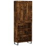 Aparador alto madera contrachapada roble ahumado 69,5x34x180 cm de vidaXL, Aparadores - Ref: Foro24-3200094, Precio: 127,05 €...