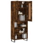 Aparador alto madera contrachapada roble ahumado 69,5x34x180 cm de vidaXL, Aparadores - Ref: Foro24-3200094, Precio: 127,05 €...