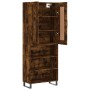 Aparador alto madera contrachapada roble ahumado 69,5x34x180 cm de vidaXL, Aparadores - Ref: Foro24-3200094, Precio: 127,05 €...