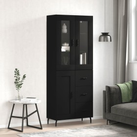 Aparador alto madera contrachapada negro 69,5x34x180 cm de vidaXL, Aparadores - Ref: Foro24-3198674, Precio: 190,99 €, Descue...