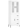 Aparador alto madera contrachapada blanco brillo 69,5x34x180 cm de vidaXL, Aparadores - Ref: Foro24-3198667, Precio: 203,99 €...