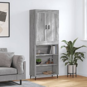 Aparador alto madera contrachapada gris sonoma 69,5x34x180 cm de vidaXL, Aparadores - Ref: Foro24-3200087, Precio: 122,13 €, ...