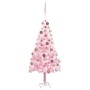 Árbol de Navidad preiluminado con luces y bolas rosa 120 cm de vidaXL, Arboles de navidad - Ref: Foro24-3077583, Precio: 63,5...