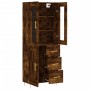 Aparador alto madera contrachapada roble ahumado 69,5x34x180 cm de vidaXL, Aparadores - Ref: Foro24-3198654, Precio: 169,99 €...