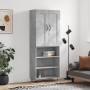 Concrete gray plywood tall sideboard 69.5x34x180 cm by vidaXL, Sideboards - Ref: Foro24-3200101, Price: 112,99 €, Discount: %