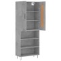 Aparador alto madera contrachapada gris hormigón 69,5x34x180 cm de vidaXL, Aparadores - Ref: Foro24-3200101, Precio: 112,99 €...