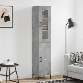 Aparador de madera contrachapada gris hormigón 34,5x34x180 cm de vidaXL, Aparadores - Ref: Foro24-3199173, Precio: 103,16 €, ...