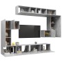 Set de muebles de TV 8 pzas madera contrachapada gris hormigón de vidaXL, Muebles TV - Ref: Foro24-3079145, Precio: 326,99 €,...