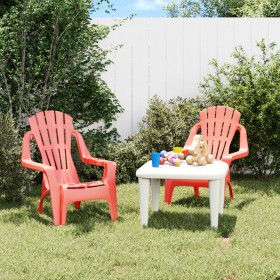 Children's garden chairs 2 pcs wood look PP red 37x34x44 cm by vidaXL, Garden chairs - Ref: Foro24-364738, Price: 43,99 €, Di...