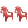 Children's garden chairs 2 pcs wood look PP red 37x34x44 cm by vidaXL, Garden chairs - Ref: Foro24-364738, Price: 46,39 €, Di...