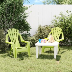 Children's garden chairs 2 pcs wood look PP green 37x34x44cm by vidaXL, Garden chairs - Ref: Foro24-364740, Price: 48,99 €, D...