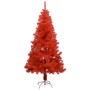 Árbol de Navidad preiluminado con luces y bolas rojo 120 cm de vidaXL, Arboles de navidad - Ref: Foro24-3077598, Precio: 48,4...