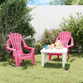 Children's garden chairs 2 pcs wood look PP pink 37x34x44 cm by vidaXL, Garden chairs - Ref: Foro24-364741, Price: 49,97 €, D...