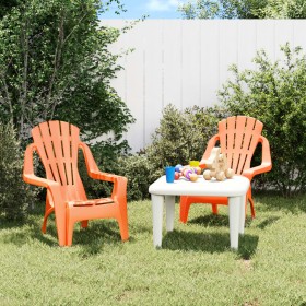 Children's garden chairs 2 pcs wood look PP orange 37x34x44 cm by vidaXL, Garden chairs - Ref: Foro24-364742, Price: 45,99 €,...