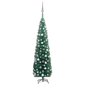 Beleuchteter Weihnachtsbaum mit Lichtern und grünen Kugeln 180 cm von vidaXL, Weihnachtsbäume - Ref: Foro24-3077900, Preis: 5...