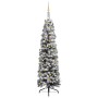 Árbol Navidad artificial estrecho con LEDs y bolas verde 240 cm de vidaXL, Arboles de navidad - Ref: Foro24-3077811, Precio: ...