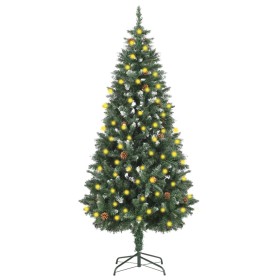 Künstlicher Weihnachtsbaum beleuchtet mit Lichtern und Tannenzapfen 180 cm von vidaXL, Weihnachtsbäume - Ref: Foro24-3077747,...