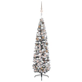 Árbol de Navidad preiluminado con luces y bolas verde 180 cm de vidaXL, Arboles de navidad - Ref: Foro24-3077857, Precio: 92,...