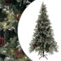 Christmas tree with lights and pine cones PVC PE green and white 225 cm by vidaXL, Christmas trees - Ref: Foro24-3094566, Pri...