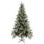 Christmas tree with lights and pine cones PVC PE green and white 225 cm by vidaXL, Christmas trees - Ref: Foro24-3094566, Pri...