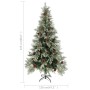 Christmas tree with lights and pine cones PVC PE green and white 225 cm by vidaXL, Christmas trees - Ref: Foro24-3094566, Pri...