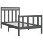 Solid gray pine wood bed frame 100x200 cm by vidaXL, Beds and slatted bases - Ref: Foro24-3107020, Price: 111,45 €, Discount: %