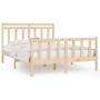 Estructura de cama madera maciza de pino 150x200 cm de vidaXL, Camas y somieres - Ref: Foro24-3107033, Precio: 154,82 €, Desc...