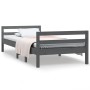 Estructura de cama madera maciza de pino gris 90x200 cm de vidaXL, Camas y somieres - Ref: Foro24-821626, Precio: 88,08 €, De...