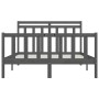 Solid gray pine wood bed frame 150x200 cm by vidaXL, Beds and slatted bases - Ref: Foro24-3107035, Price: 161,87 €, Discount: %