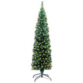 Schlanker künstlicher Weihnachtsbaum mit LEDs und grünem Ständer, 120 cm von vidaXL, Weihnachtsbäume - Ref: Foro24-3077749, P...