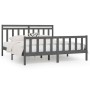 Estructura de cama madera maciza gris Super King 180x200 cm de vidaXL, Camas y somieres - Ref: Foro24-3107045, Precio: 173,39...