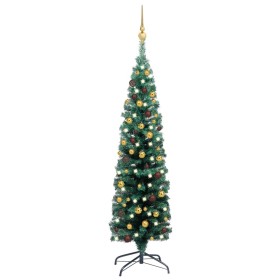 Árbol de Navidad preiluminado con luces y bolas verde 120 cm de vidaXL, Arboles de navidad - Ref: Foro24-3077802, Precio: 50,...