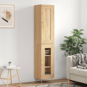 Aparador alto madera de ingeniería roble Sonoma 34,5x34x180 cm de vidaXL, Aparadores - Ref: Foro24-3200380, Precio: 93,99 €, ...