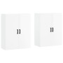 Armario de pared 2 unidades blanco brillante 69,5x34x90 cm de vidaXL, Aparadores - Ref: Foro24-3195621, Precio: 140,29 €, Des...