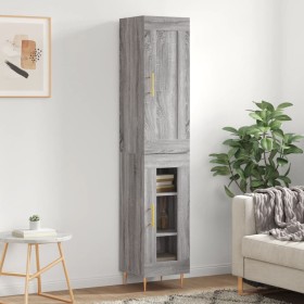 Aparador alto madera de ingeniería gris Sonoma 34,5x34x180 cm de vidaXL, Aparadores - Ref: Foro24-3200383, Precio: 96,99 €, D...