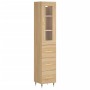 Aparador de madera contrachapada roble Sonoma 34,5x34x180 cm de vidaXL, Aparadores - Ref: Foro24-3199220, Precio: 111,62 €, D...