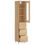 Aparador de madera contrachapada roble Sonoma 34,5x34x180 cm de vidaXL, Aparadores - Ref: Foro24-3199220, Precio: 111,62 €, D...