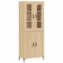 Aparador alto madera contrachapada color roble 69,5x34x180 cm de vidaXL, Aparadores - Ref: Foro24-3198212, Precio: 170,49 €, ...