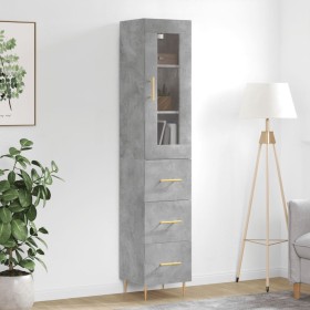 Aparador de madera contrachapada gris hormigón 34,5x34x180 cm de vidaXL, Aparadores - Ref: Foro24-3199229, Precio: 110,00 €, ...