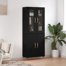 Tall black plywood sideboard 69.5x34x180 cm by vidaXL, Sideboards - Ref: Foro24-3198194, Price: 165,99 €, Discount: %