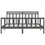 Solid gray pine wood bed frame 200x200 cm by vidaXL, Beds and slatted bases - Ref: Foro24-3107050, Price: 165,21 €, Discount: %