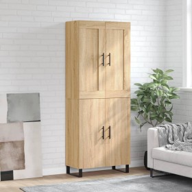 Tall plywood oak-colored highboard 69.5x34x180 cm by vidaXL, Sideboards - Ref: Foro24-3199580, Price: 175,99 €, Discount: %