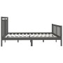 Solid gray pine wood bed frame 200x200 cm by vidaXL, Beds and slatted bases - Ref: Foro24-3107050, Price: 165,21 €, Discount: %