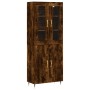 Tall smoked oak plywood sideboard 69.5x34x180 cm by vidaXL, Sideboards - Ref: Foro24-3198198, Price: 157,53 €, Discount: %