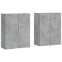 Armario de pared 2 unidades gris hormigón 69,5x34x90 cm de vidaXL, Aparadores - Ref: Foro24-3195615, Precio: 163,06 €, Descue...