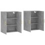 Armario de pared 2 unidades gris hormigón 69,5x34x90 cm de vidaXL, Aparadores - Ref: Foro24-3195615, Precio: 163,06 €, Descue...